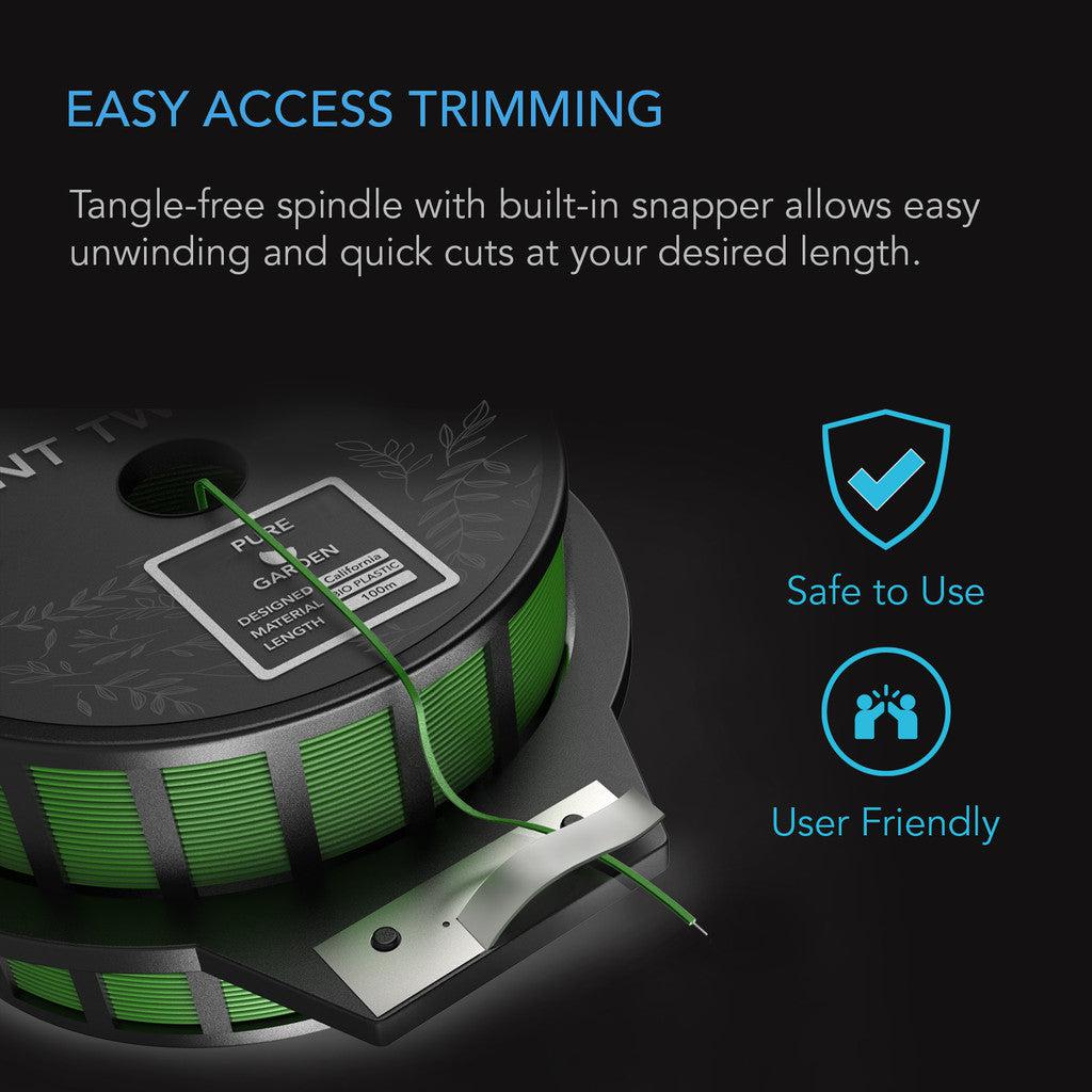 Ac Infinity Green Twist Tie W/ Built-In Cutter, 100 M