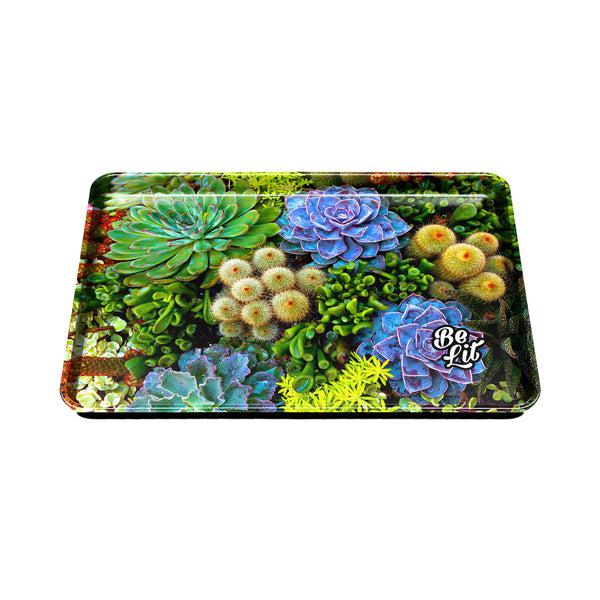Be Lit Medium Rolling Tray - Succulents