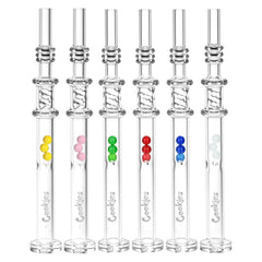 Cookies Honey Twist Glass Honey Straw - Integrated Tip - 6" - Colors Vary