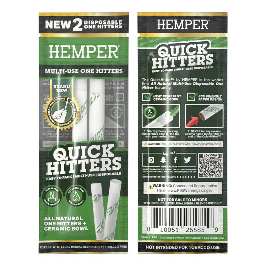 Non-Flavored Quick Hitter - Multi-Use Disposable One Hitter