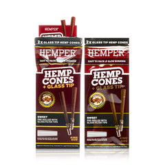 Pre-Rolled 2PK King Size Hemp Cones + Glass Tip Sweet