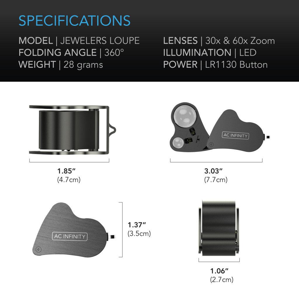 Ac Infinity Jewelers Loupe With Led Light & Dual Lens – Lakes Area Grow Co.