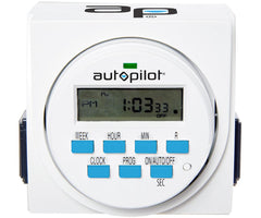 Autopilot Dual Outlet 7-Day Grounded Digital Programmable Timer