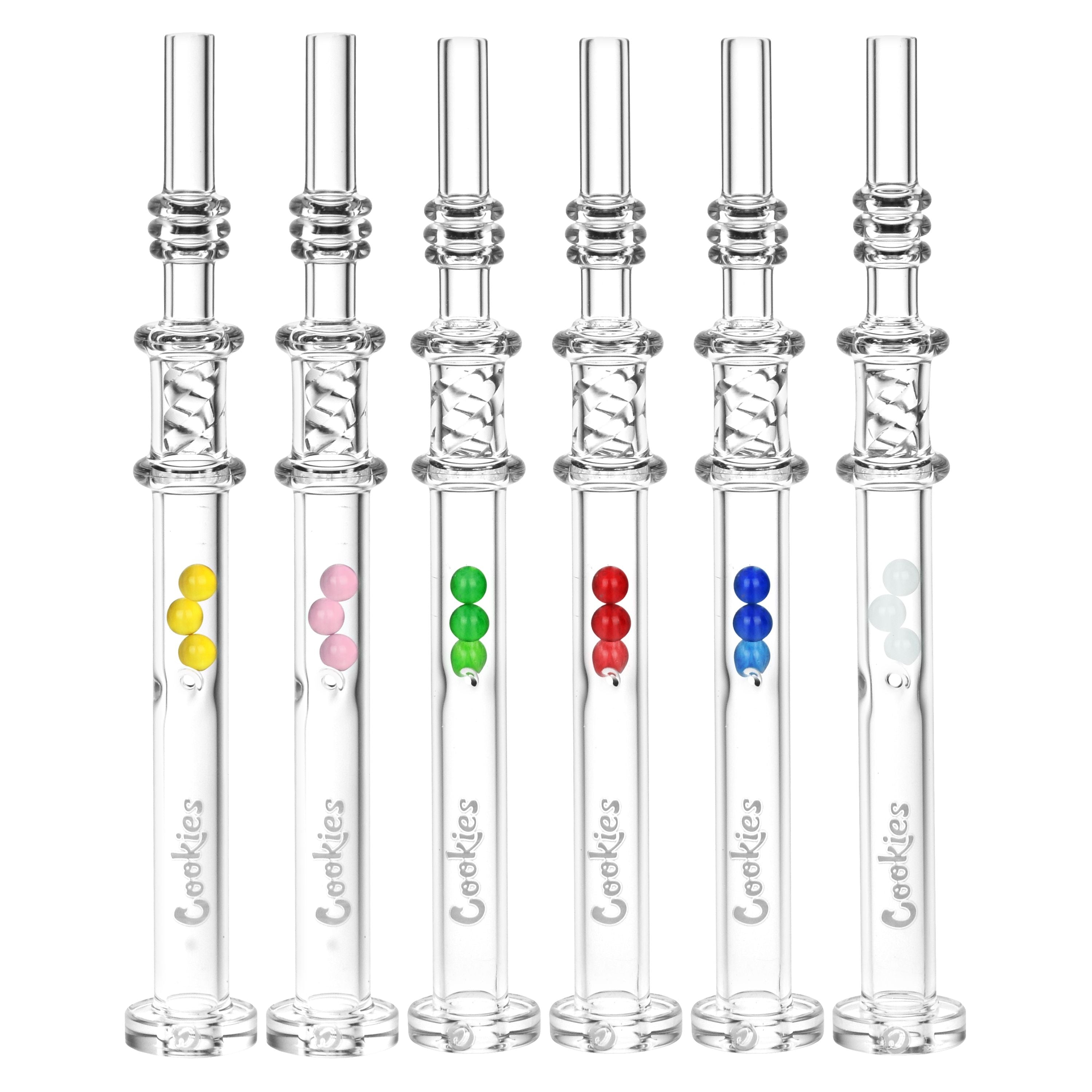 Cookies Honey Twist Glass Dab Straw - Integrated Tip - 6" - Colors Vary