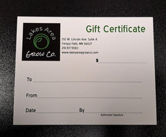 Lakes Area Grow Co. Gift Certificate