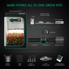 Mars Hydro 2' x 4' Complete Grow Tent - SP3000 LED (300W)