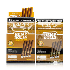 Pre-Rolled 4PK Mini Size Hemp Rolls + Glass Honey