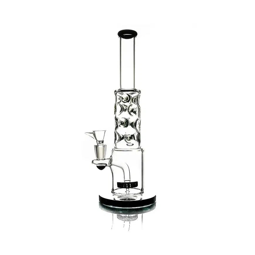 Straight Neck Bubble Water Pipe Black